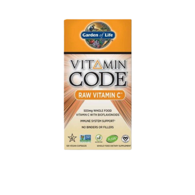 Dzīvības dārzs Vitamīna kods RAW VITAMIN C - Pilnvērtīgs C vitamīns ar antioksidantiem, probiotikām un fermentiem. Bioaktīvs komplekss, 120 dārzeņu kapsulas