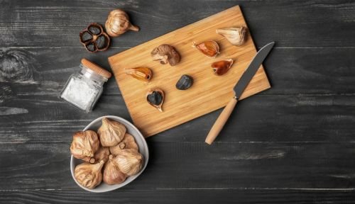 black garlic is being prepared for the dish