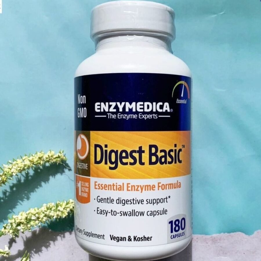 enzymadica digest basic with enzymes 180 kaps up close